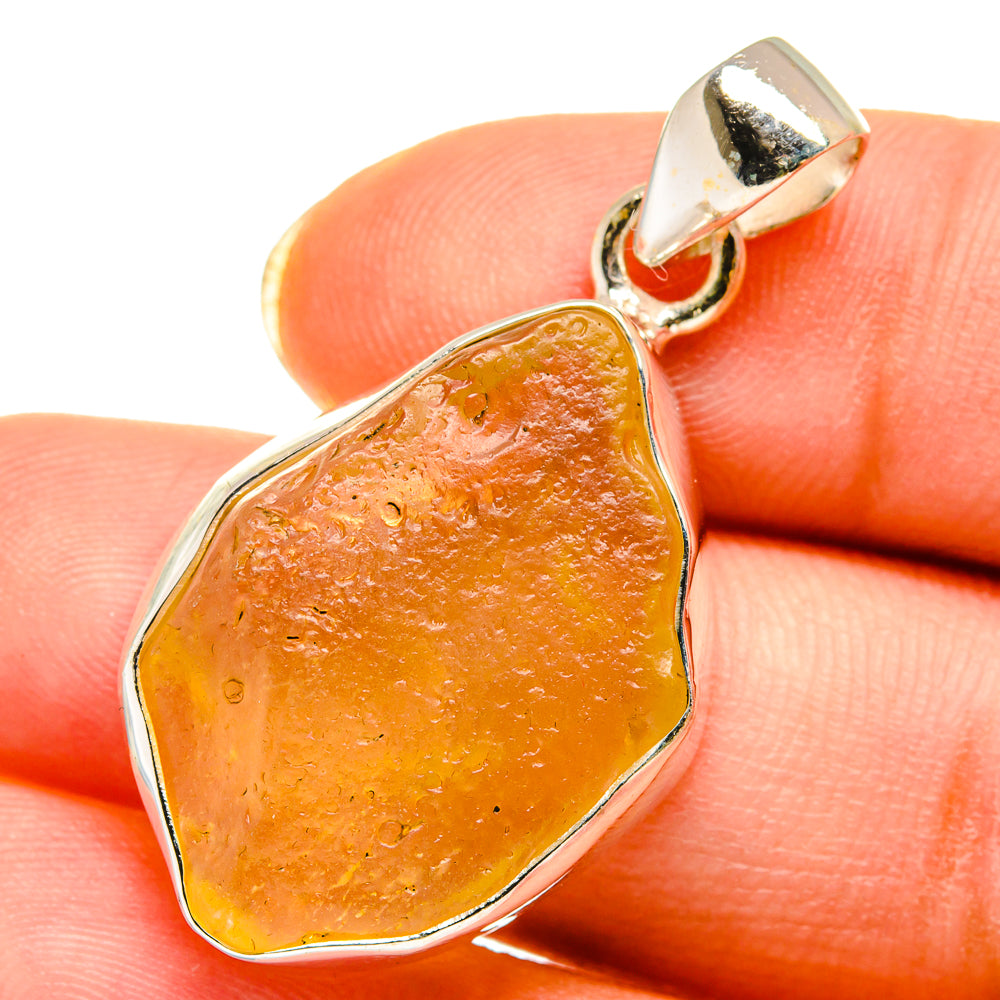 Libyan Desert Glass Pendants handcrafted by Anasilvercos - PD14421