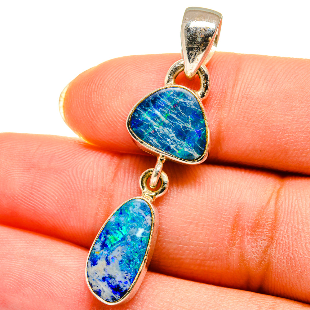 Doublet Fire Opal Pendants handcrafted by Anasilvercos - PD14438