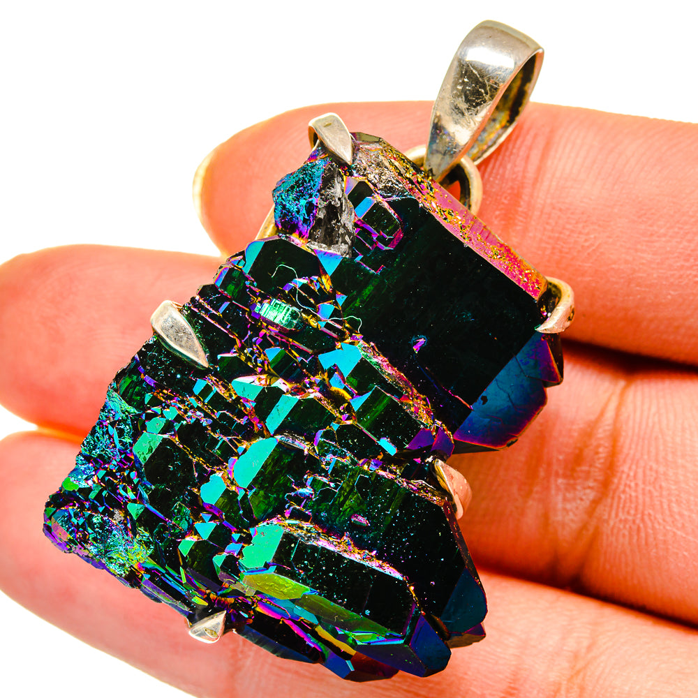 Titanium Sunshine Druzy Pendants handcrafted by Anasilvercos - PD14439