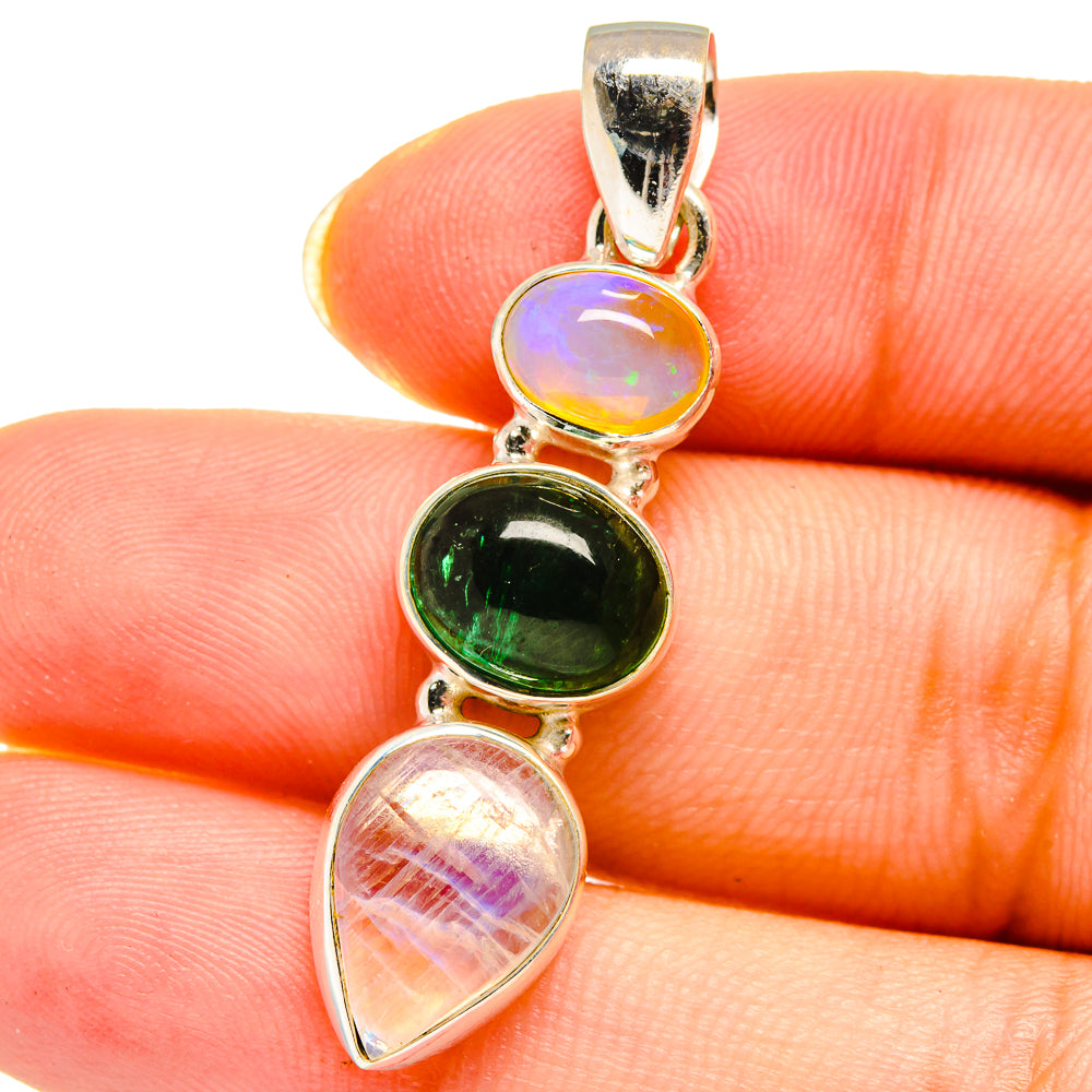 Rainbow Moonstone Pendants handcrafted by Anasilvercos - PD14451