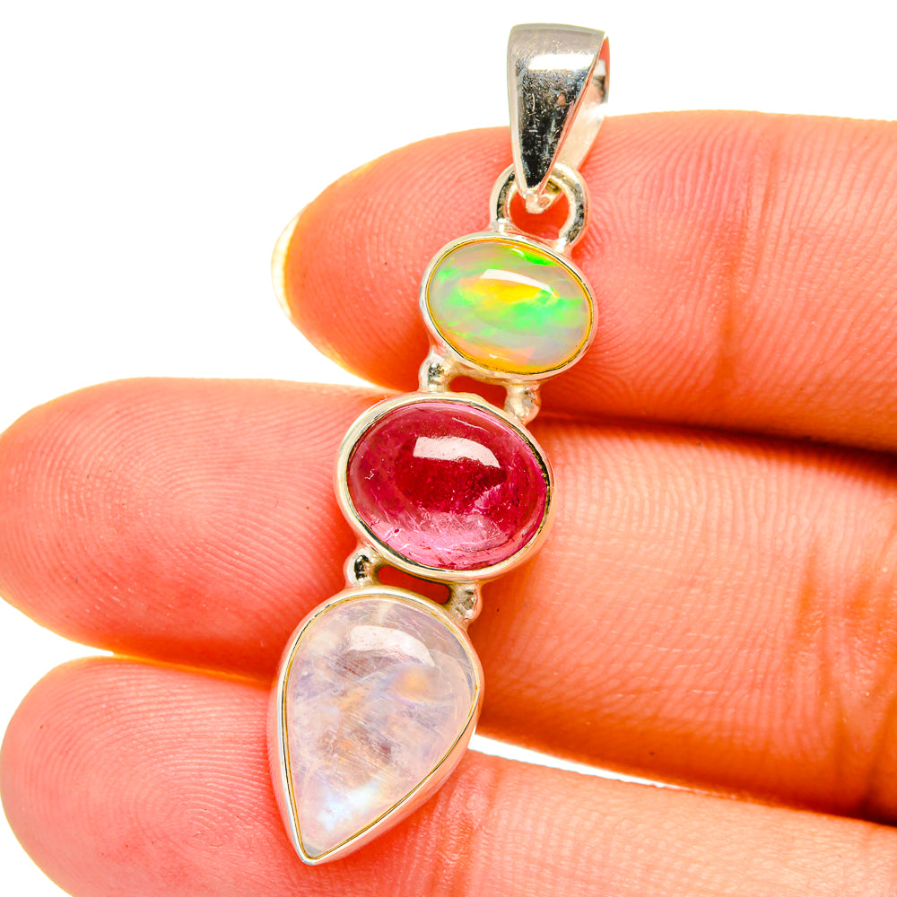 Rainbow Moonstone Pendants handcrafted by Anasilvercos - PD14452