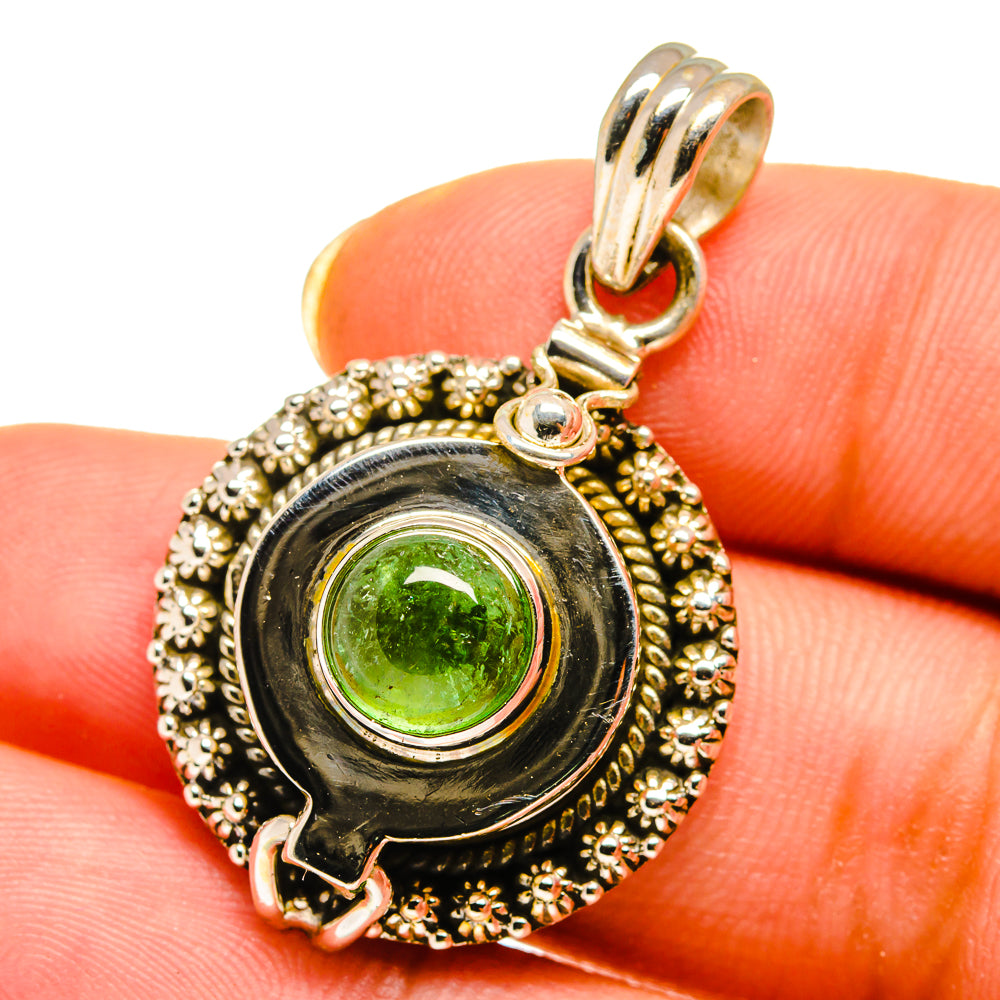 Green Tourmaline Pendants handcrafted by Anasilvercos - PD14494
