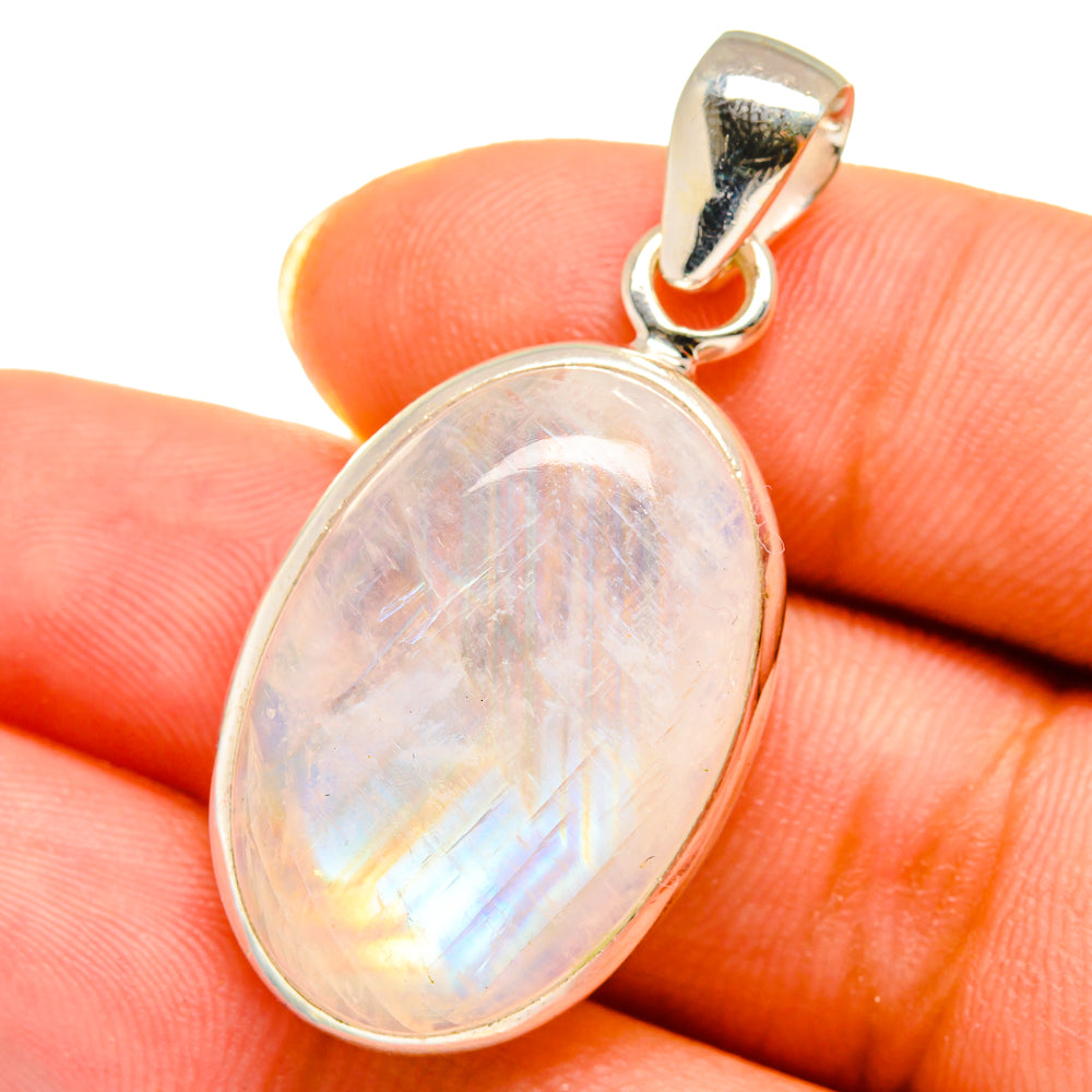 Rainbow Moonstone Pendants handcrafted by Anasilvercos - PD14506