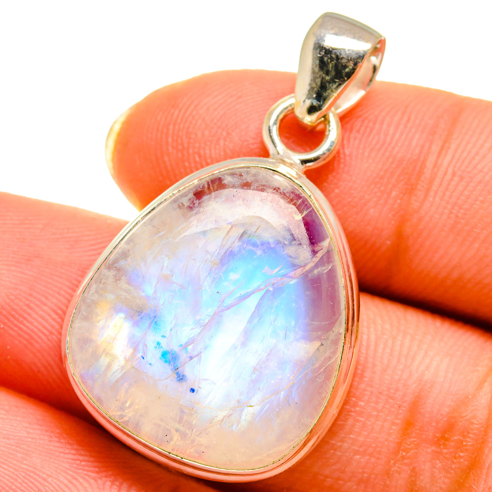 Rainbow Moonstone Pendants handcrafted by Anasilvercos - PD14509