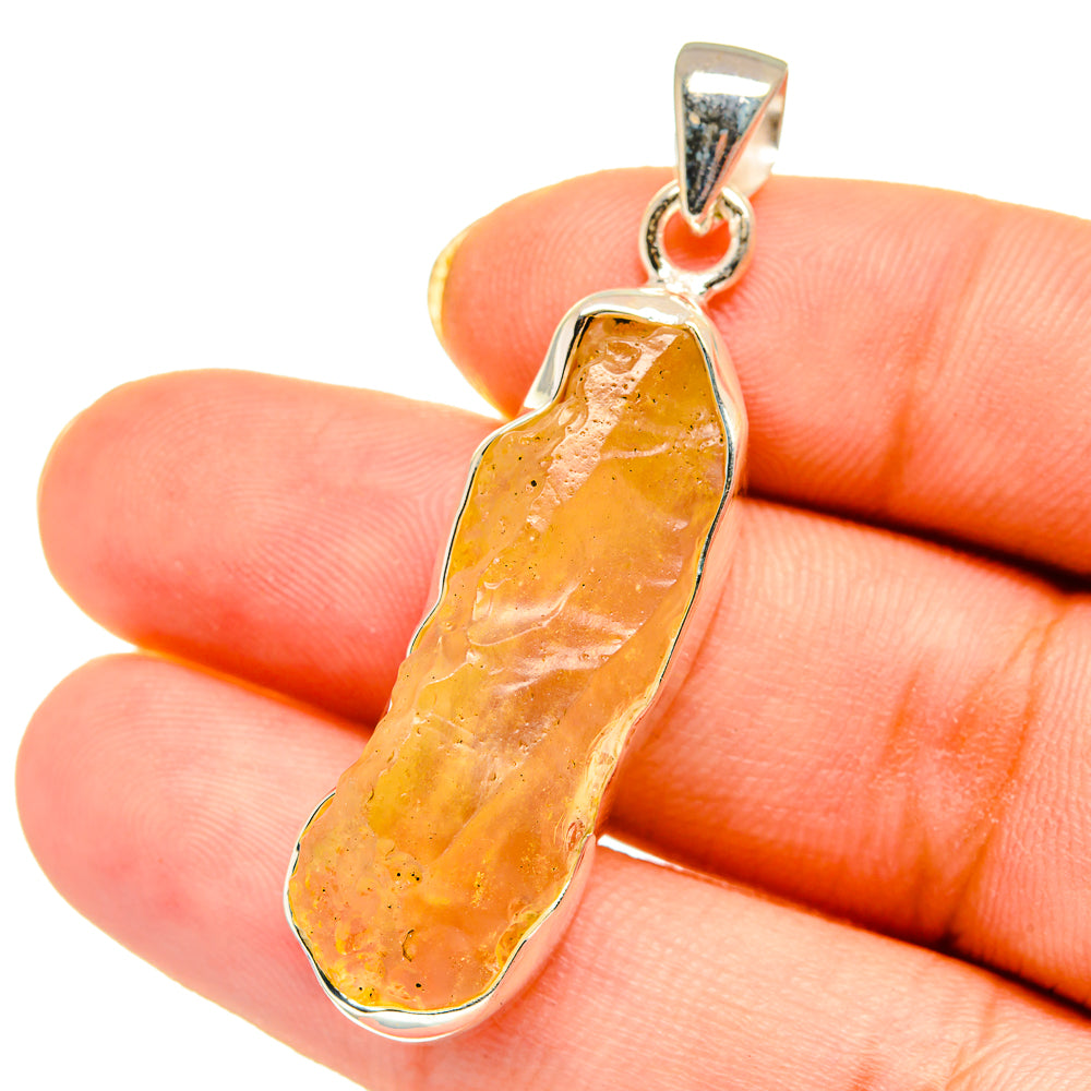 Libyan Desert Glass Pendants handcrafted by Anasilvercos - PD14581