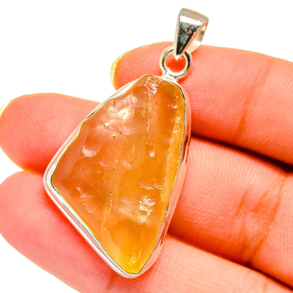 Libyan Desert Glass Pendants handcrafted by Anasilvercos - PD14582