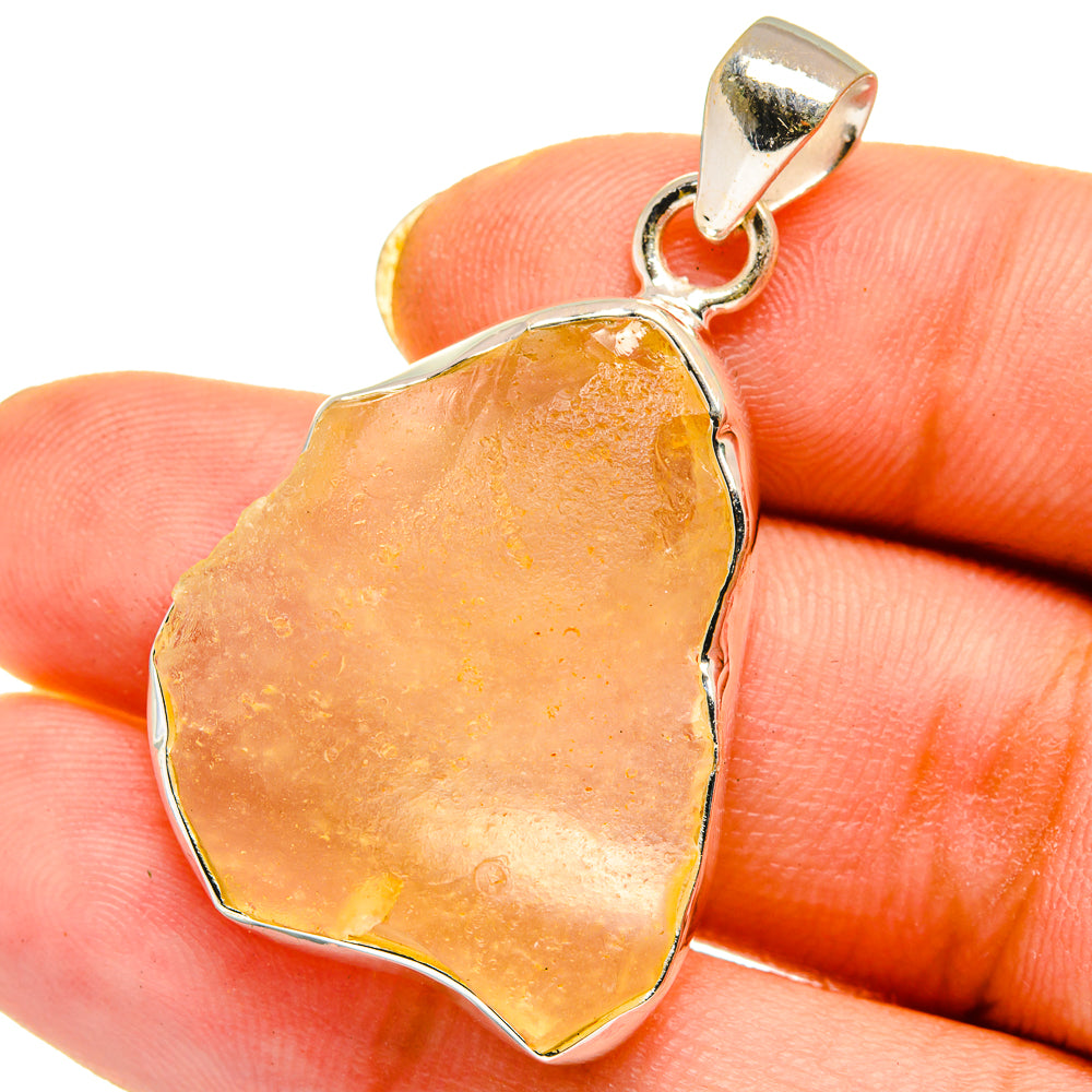 Libyan Desert Glass Pendants handcrafted by Anasilvercos - PD14583