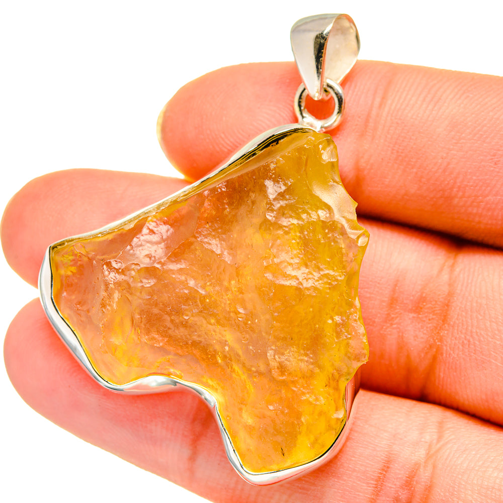 Libyan Desert Glass Pendants handcrafted by Anasilvercos - PD14584