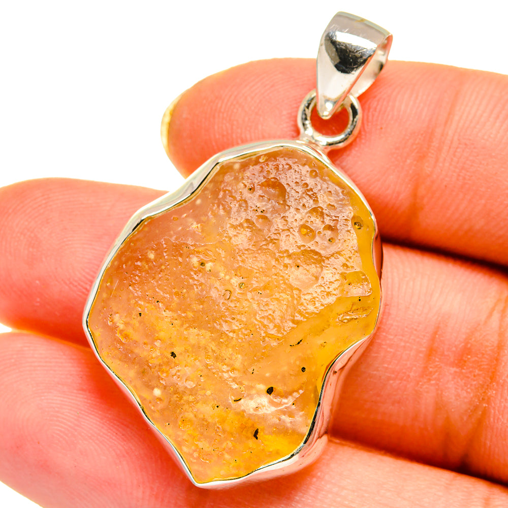 Libyan Desert Glass Pendants handcrafted by Anasilvercos - PD14585