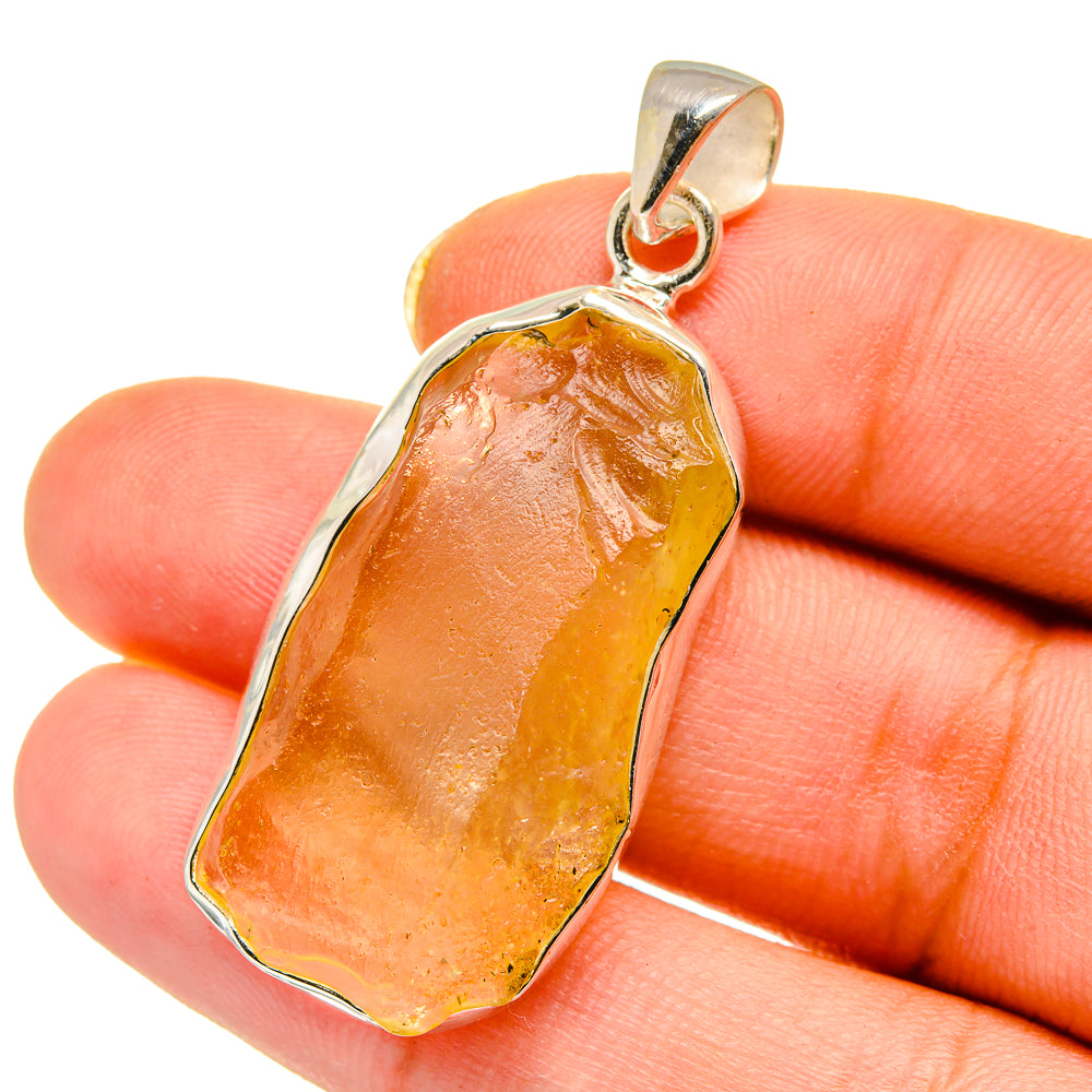 Libyan Desert Glass Pendants handcrafted by Anasilvercos - PD14586