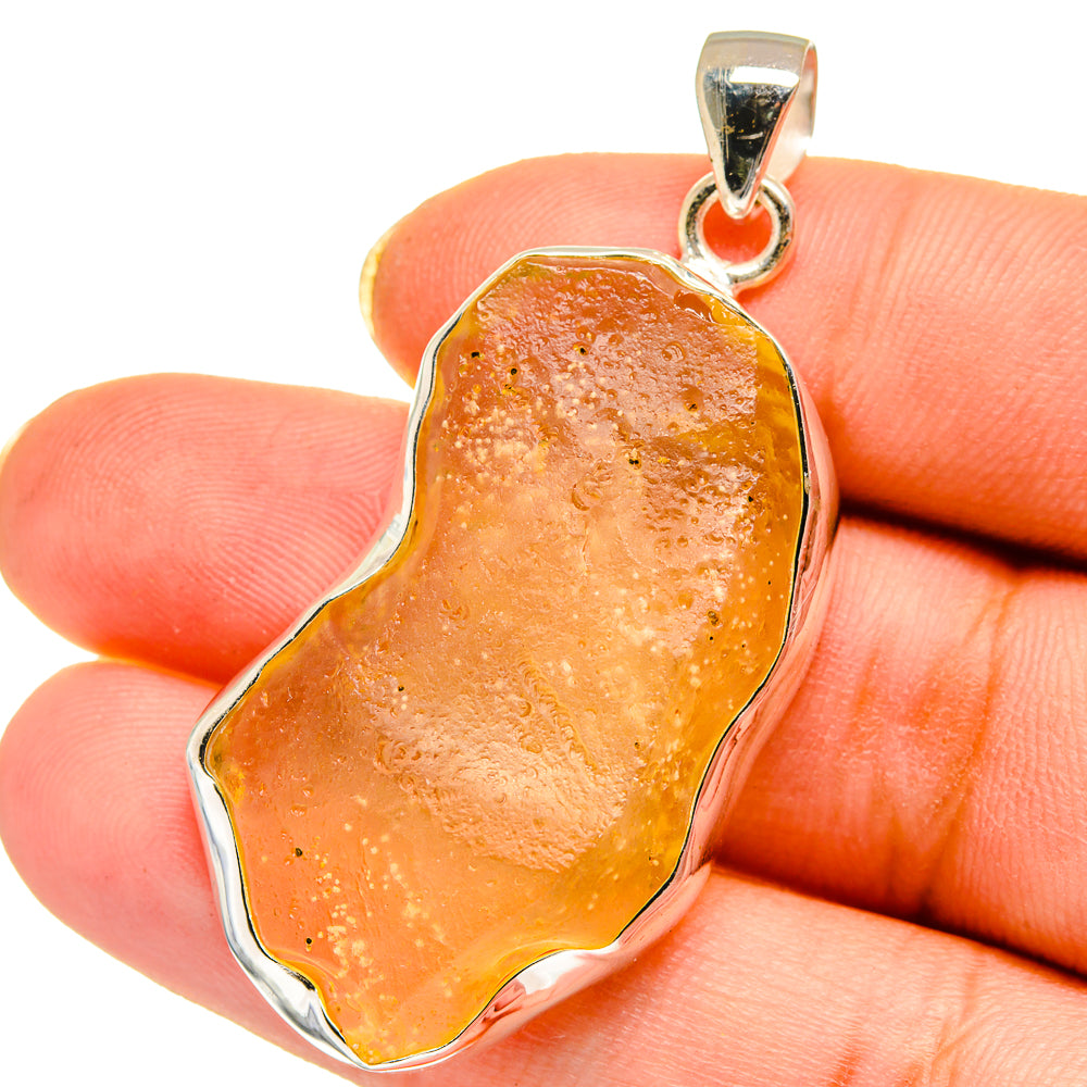 Libyan Desert Glass Pendants handcrafted by Anasilvercos - PD14587