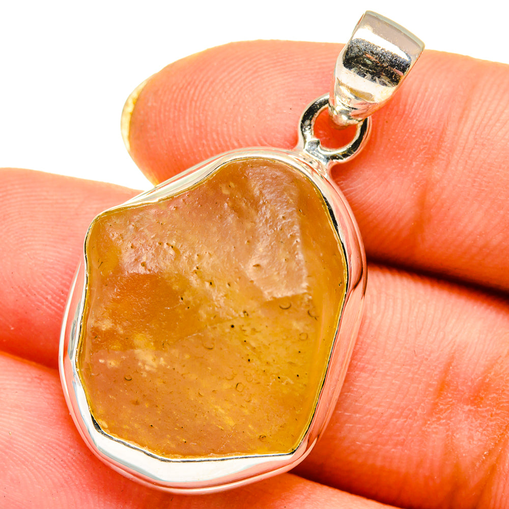 Libyan Desert Glass Pendants handcrafted by Anasilvercos - PD14588