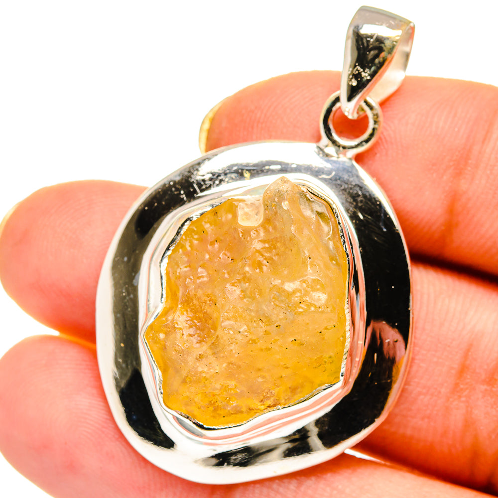 Libyan Desert Glass Pendants handcrafted by Anasilvercos - PD14591