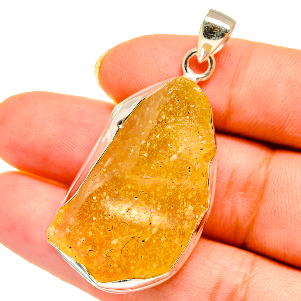 Libyan Desert Glass Pendants handcrafted by Anasilvercos - PD14592