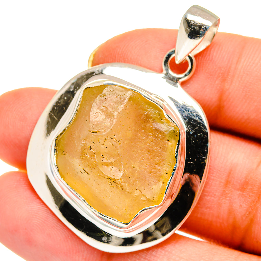 Libyan Desert Glass Pendants handcrafted by Anasilvercos - PD14594