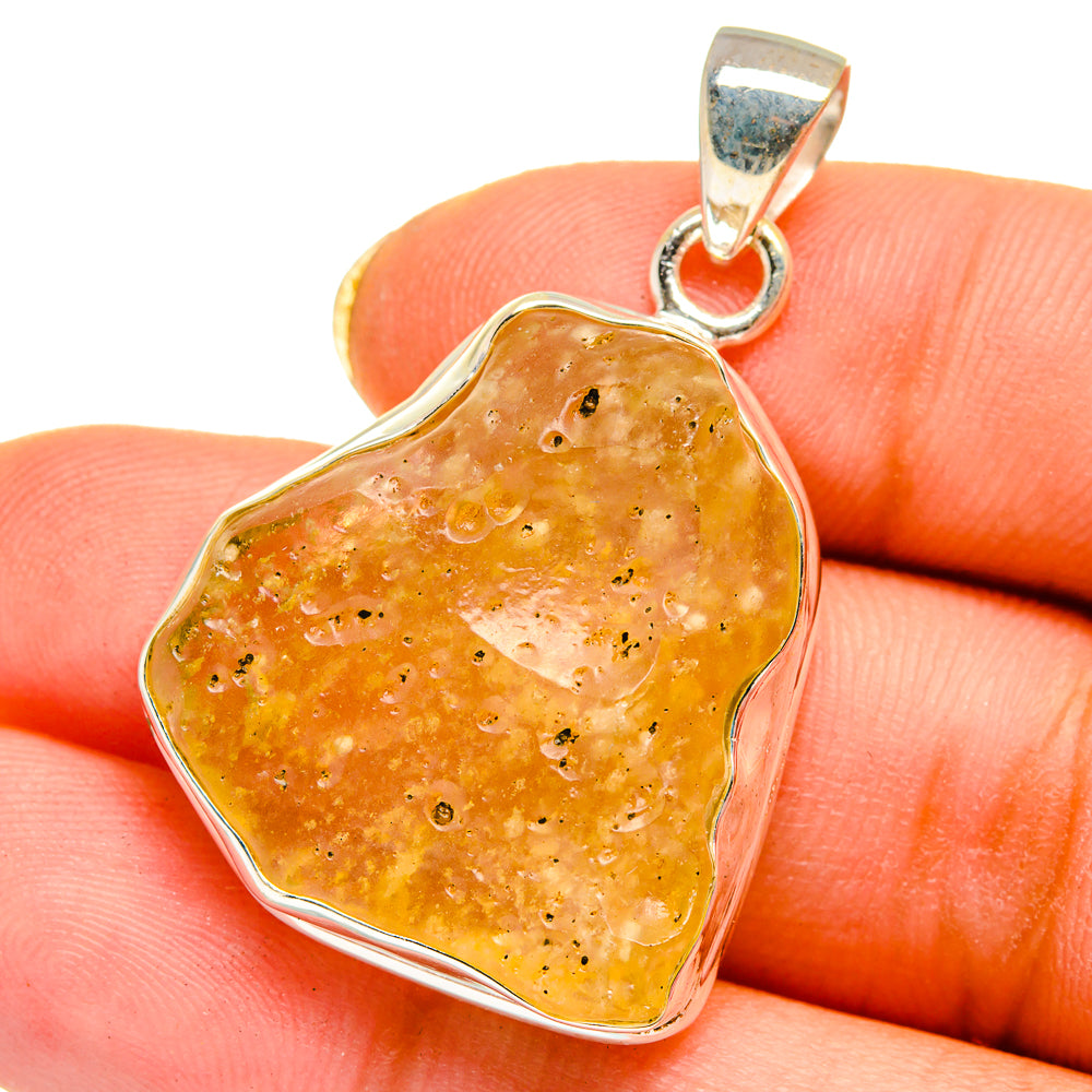 Libyan Desert Glass Pendants handcrafted by Anasilvercos - PD14597