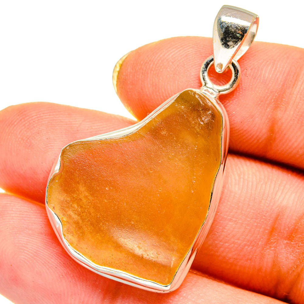 Libyan Desert Glass Pendants handcrafted by Anasilvercos - PD14598