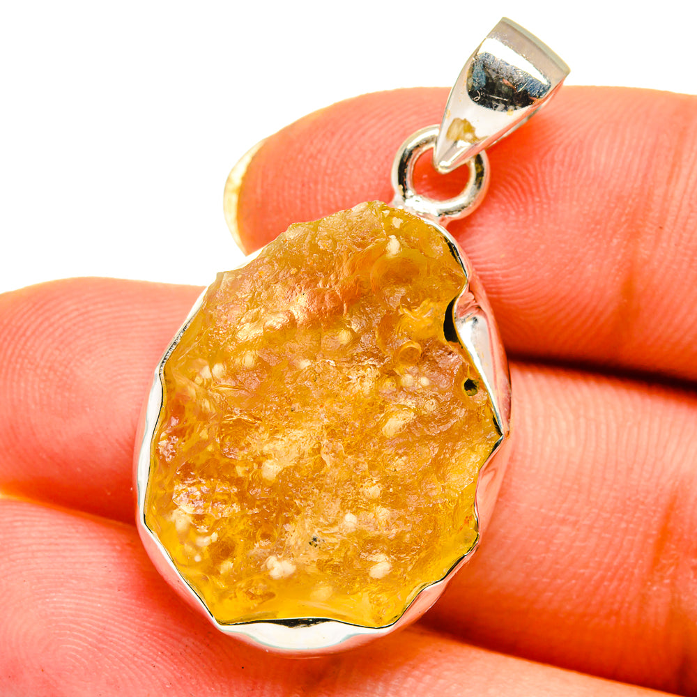 Libyan Desert Glass Pendants handcrafted by Anasilvercos - PD14600