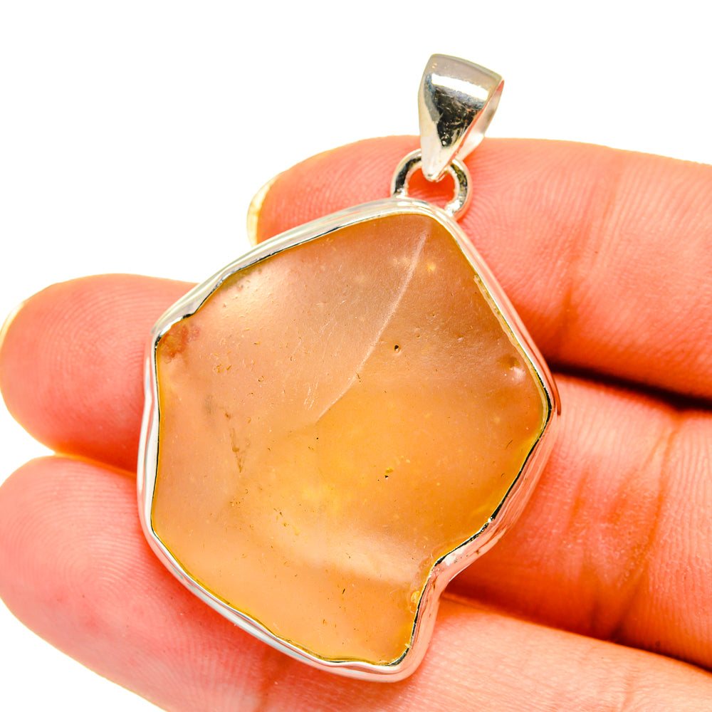 Libyan Desert Glass Pendants handcrafted by Anasilvercos - PD14601