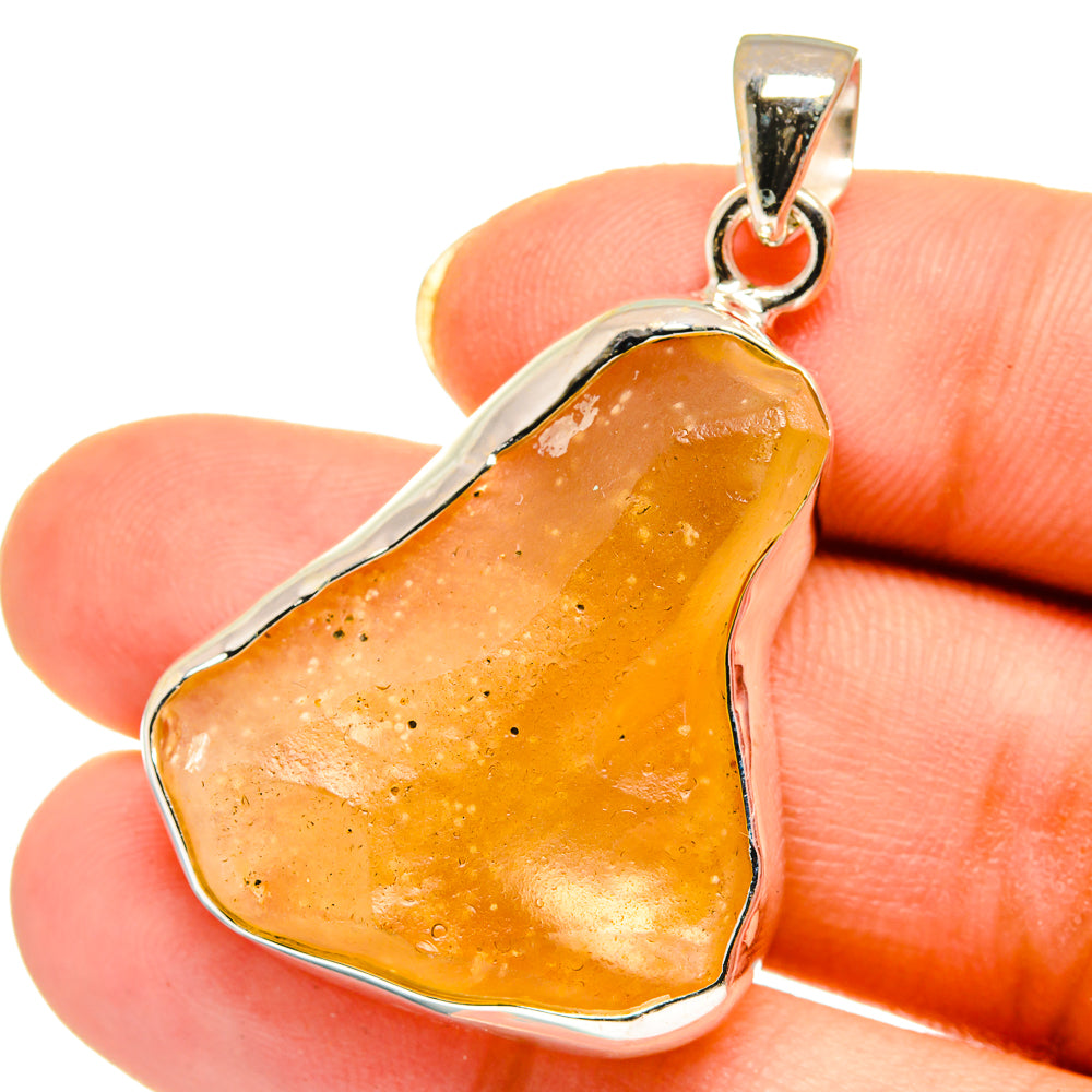 Libyan Desert Glass Pendants handcrafted by Anasilvercos - PD14602