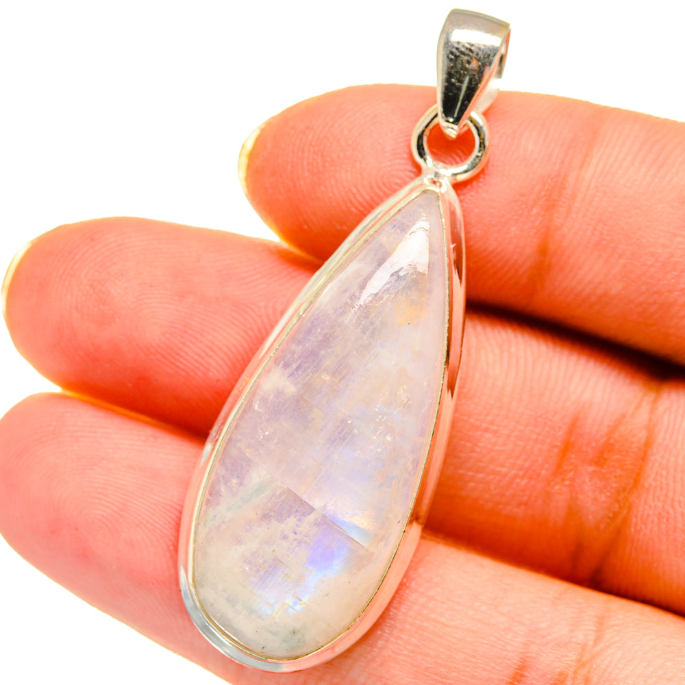 Rainbow Moonstone Pendants handcrafted by Anasilvercos - PD14604