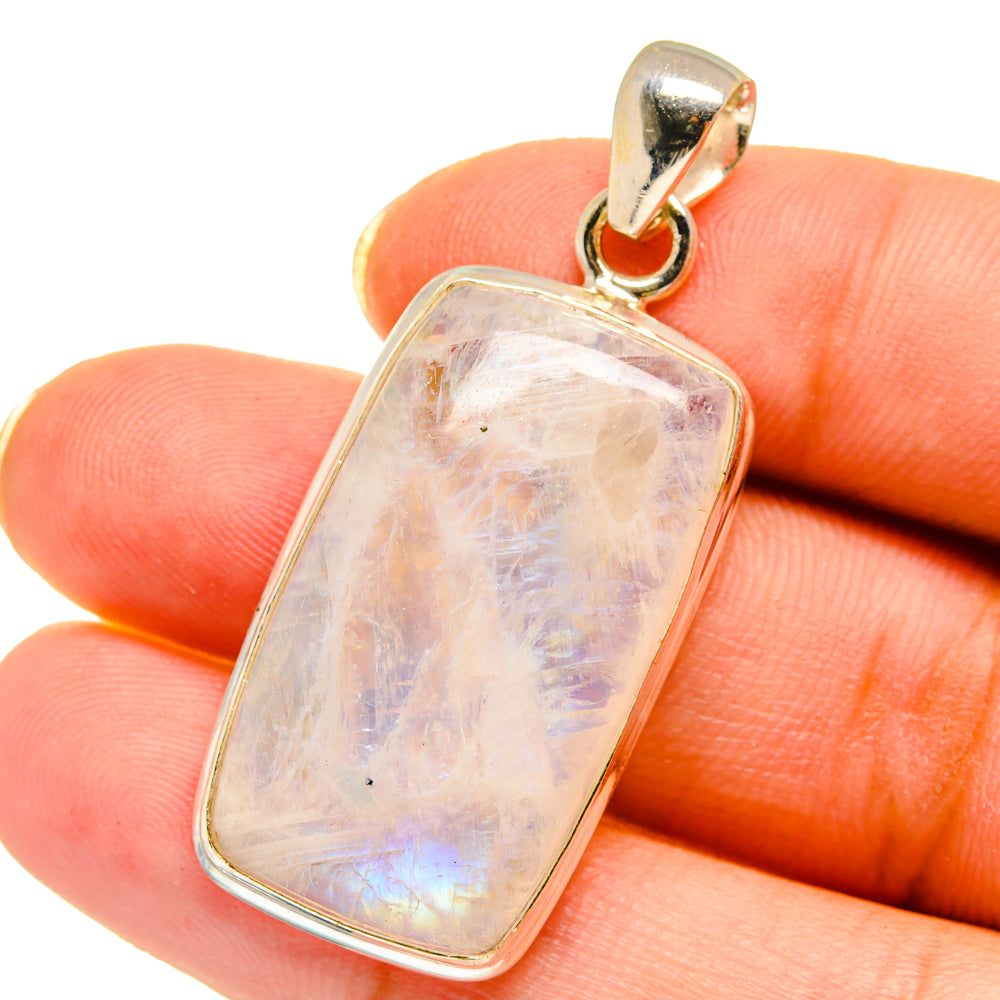 Rainbow Moonstone Pendants handcrafted by Anasilvercos - PD14609