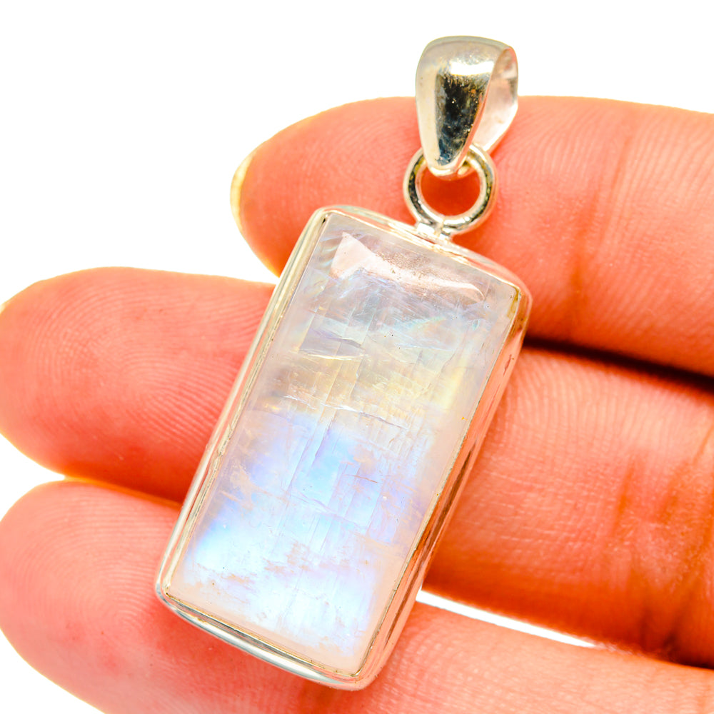 Rainbow Moonstone Pendants handcrafted by Anasilvercos - PD14610