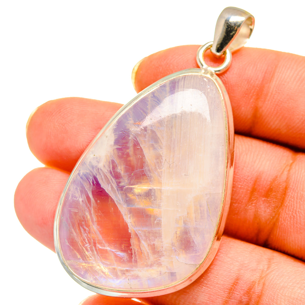 Rainbow Moonstone Pendants handcrafted by Anasilvercos - PD14617