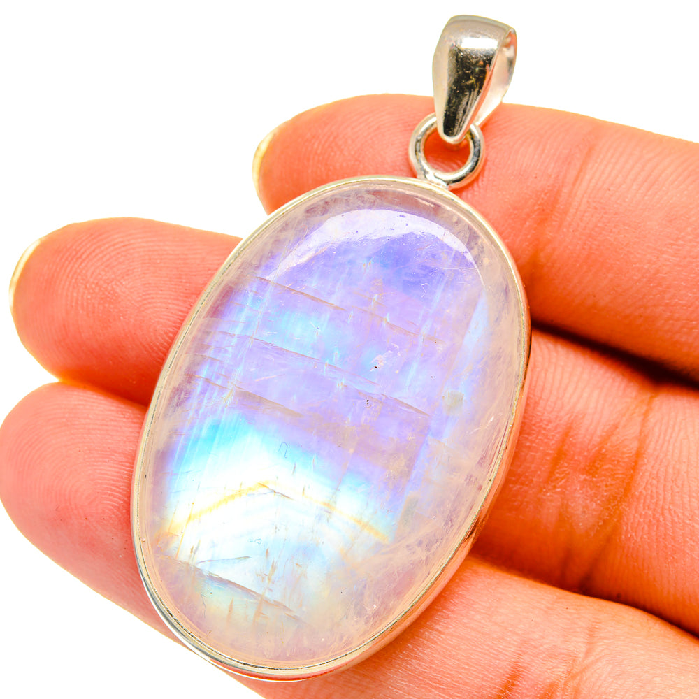 Rainbow Moonstone Pendants handcrafted by Anasilvercos - PD14621
