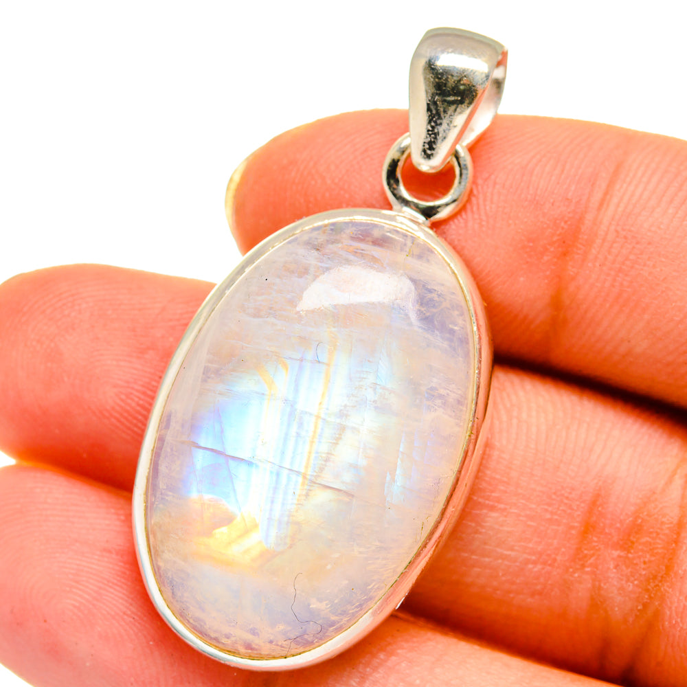 Rainbow Moonstone Pendants handcrafted by Anasilvercos - PD14623