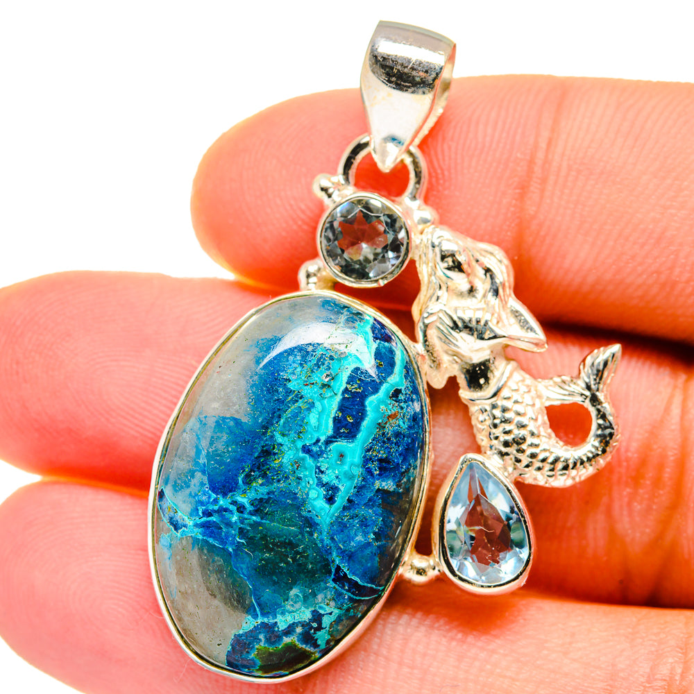 Chrysocolla Pendants handcrafted by Anasilvercos - PD14652
