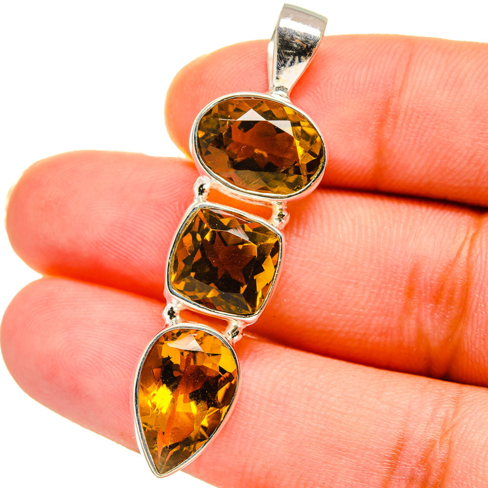 Mandarin Citrine Pendants handcrafted by Anasilvercos - PD14681
