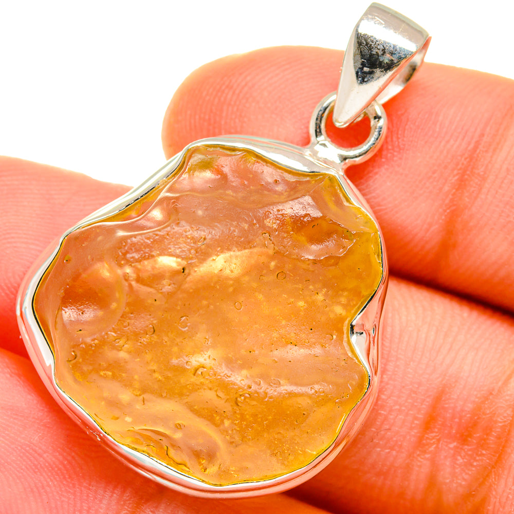 Libyan Desert Glass Pendants handcrafted by Anasilvercos - PD14706