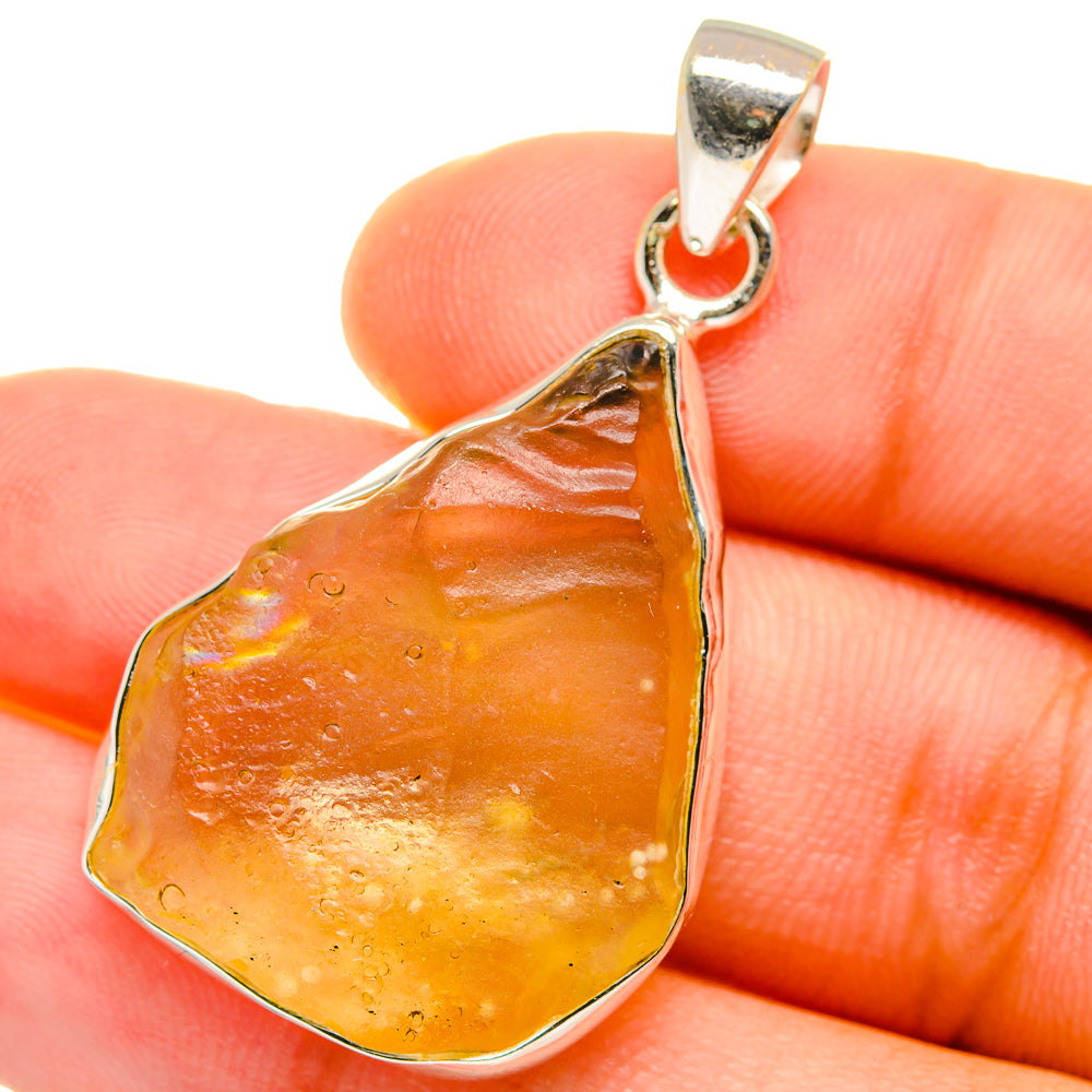 Libyan Desert Glass Pendants handcrafted by Anasilvercos - PD14707