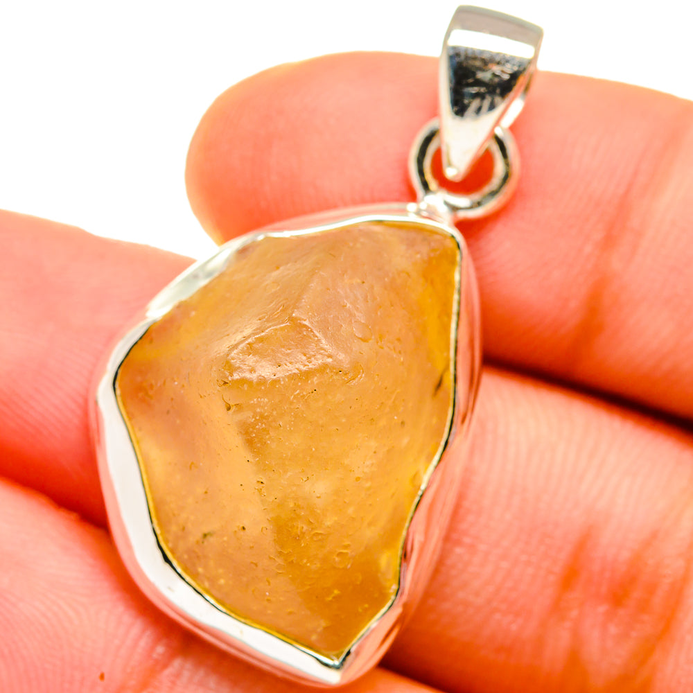 Libyan Desert Glass Pendants handcrafted by Anasilvercos - PD14708