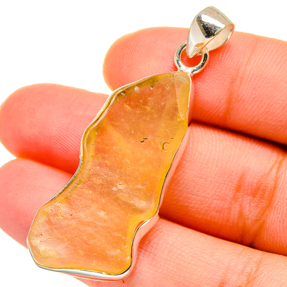 Libyan Desert Glass Pendants handcrafted by Anasilvercos - PD14710
