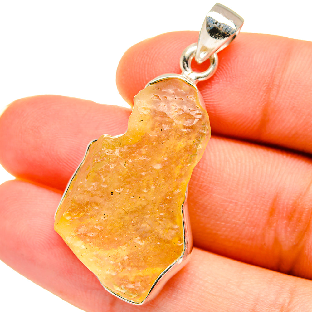 Libyan Desert Glass Pendants handcrafted by Anasilvercos - PD14712