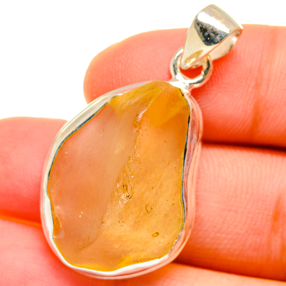 Libyan Desert Glass Pendants handcrafted by Anasilvercos - PD14714