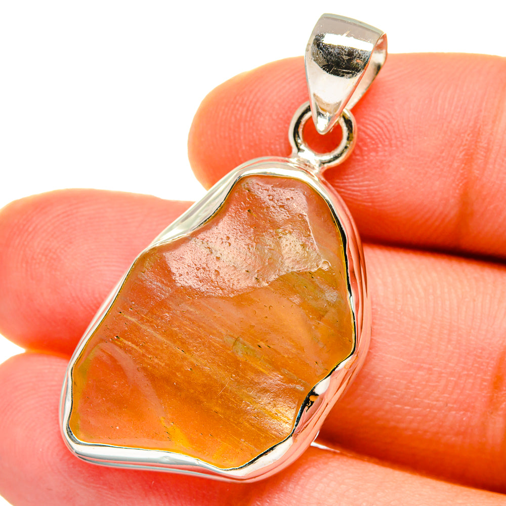 Libyan Desert Glass Pendants handcrafted by Anasilvercos - PD14716