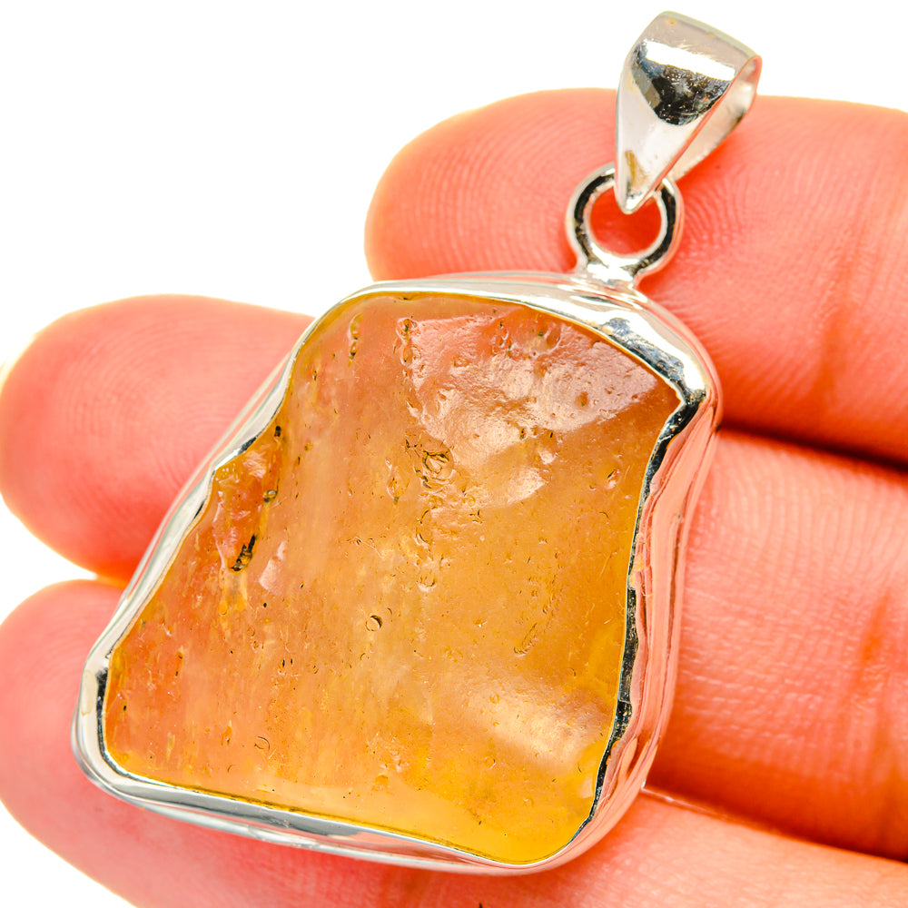 Libyan Desert Glass Pendants handcrafted by Anasilvercos - PD14717
