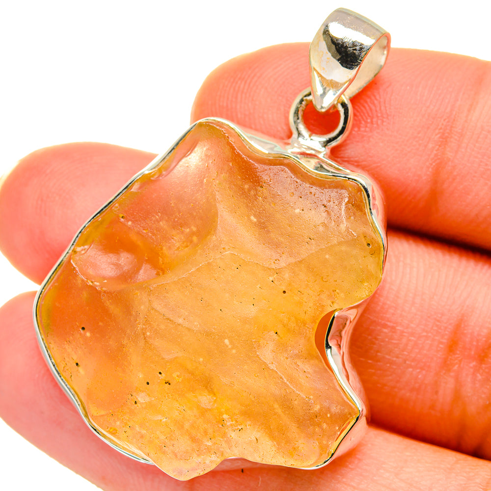 Libyan Desert Glass Pendants handcrafted by Anasilvercos - PD14718