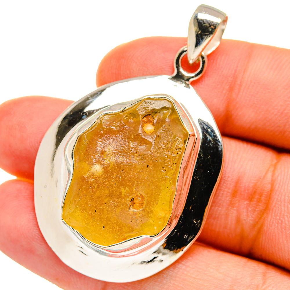 Libyan Desert Glass Pendants handcrafted by Anasilvercos - PD14720