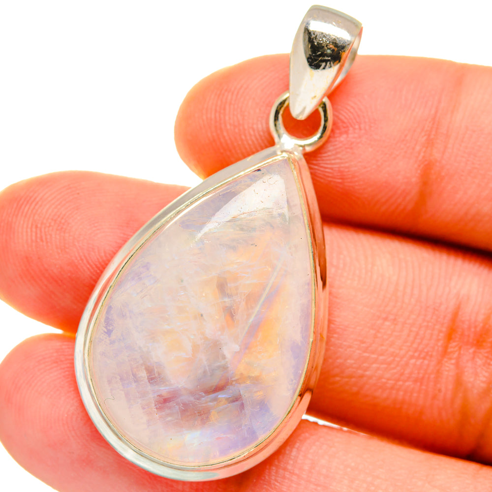 Rainbow Moonstone Pendants handcrafted by Anasilvercos - PD14723