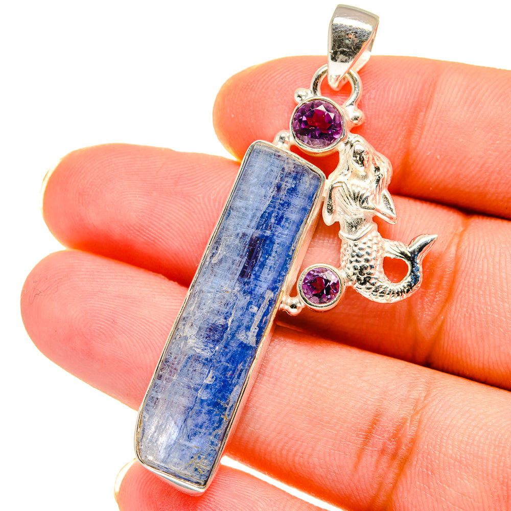 Kyanite, Amethyst Pendants handcrafted by Anasilvercos - PD14753
