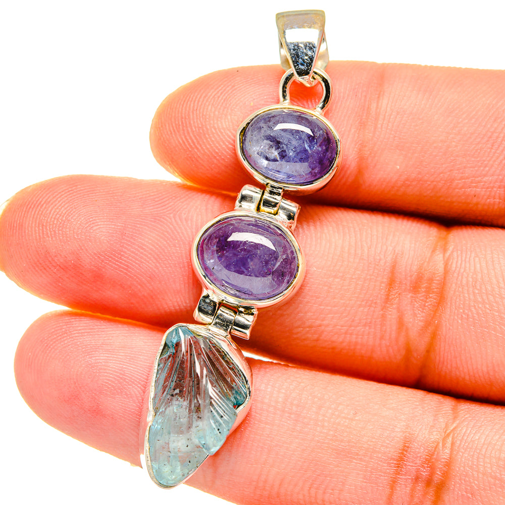 Aquamarine Pendants handcrafted by Anasilvercos - PD14768
