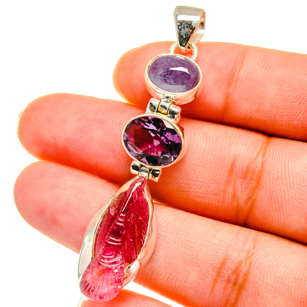 Pink Tourmaline Pendants handcrafted by Anasilvercos - PD14774