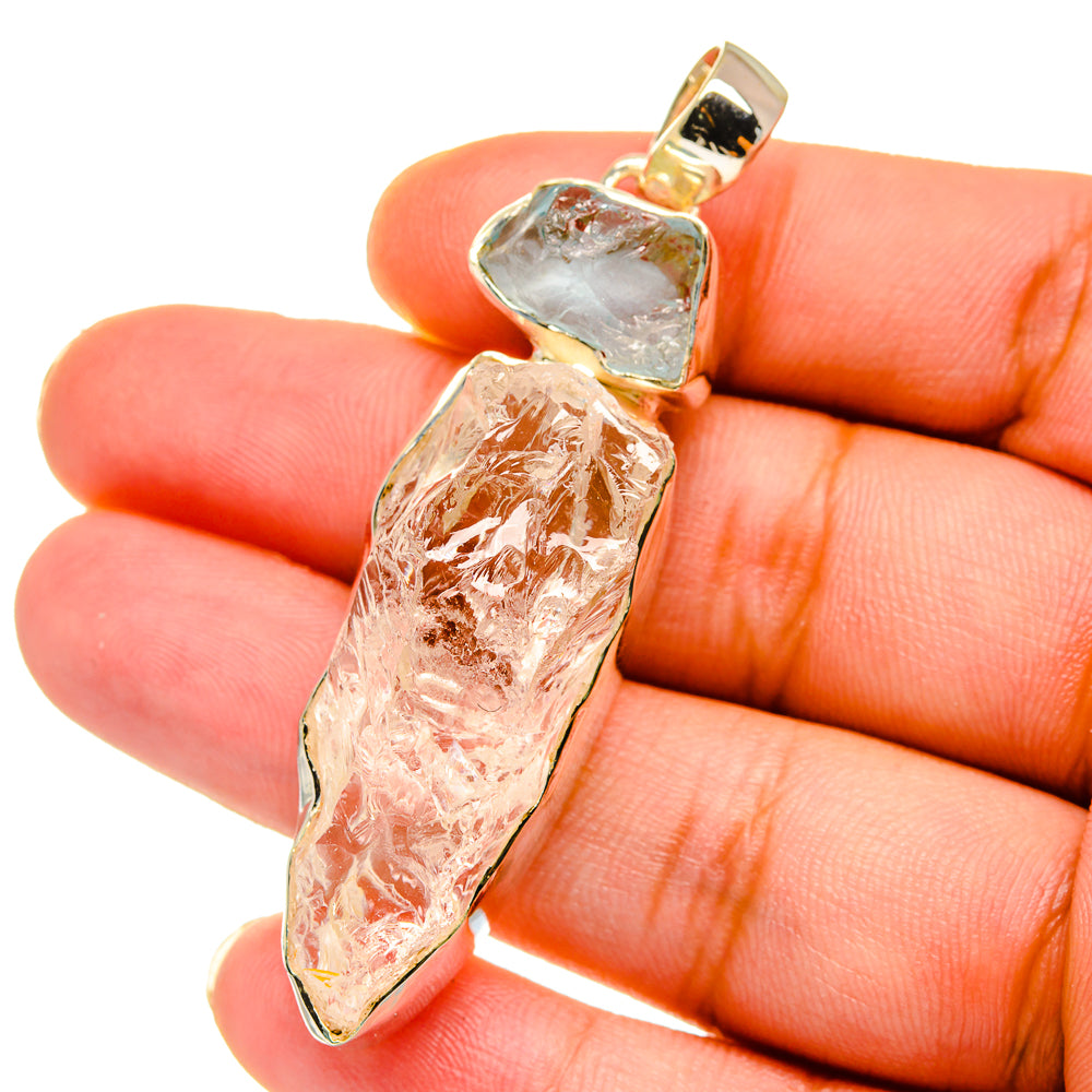 Rainbow Moonstone, Aquamarine Pendants handcrafted by Anasilvercos - PD14798