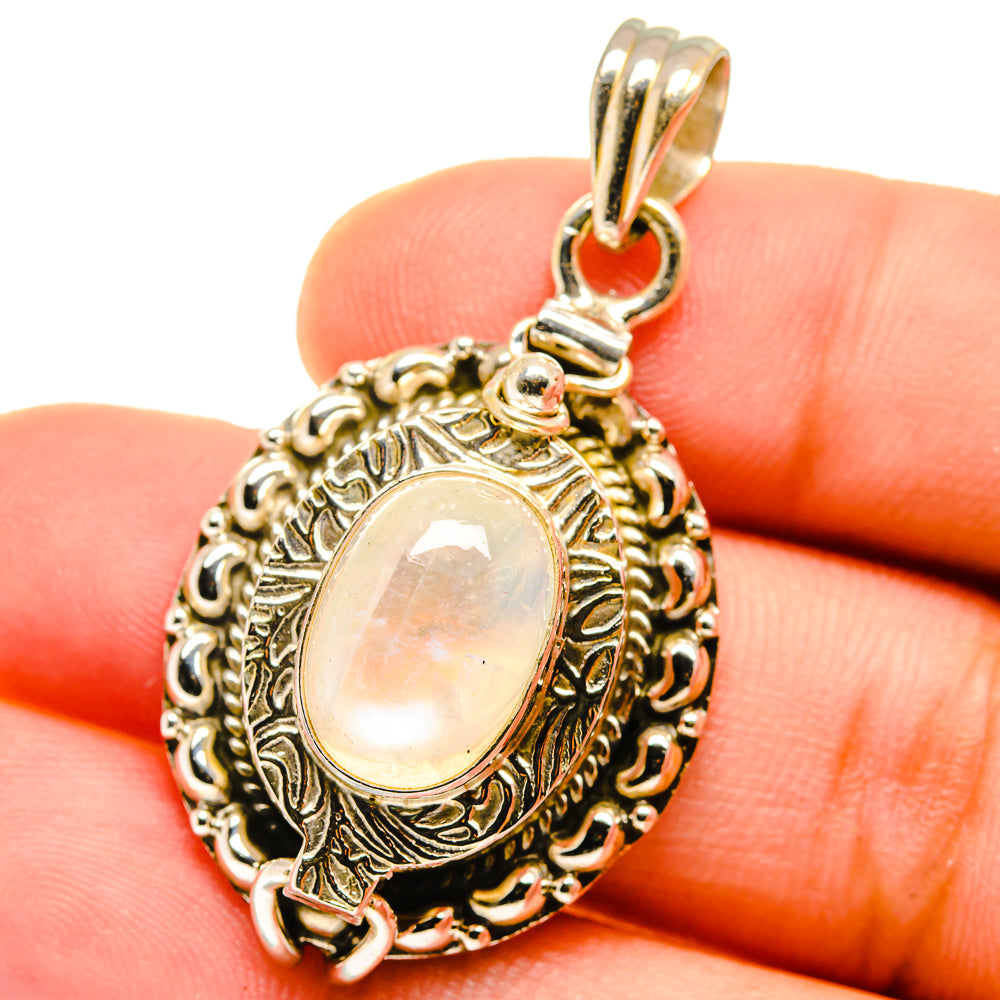 Rainbow Moonstone Pendants handcrafted by Anasilvercos - PD14807