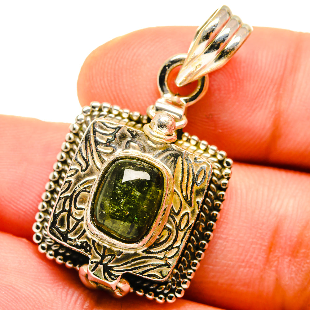 Green Tourmaline Pendants handcrafted by Anasilvercos - PD14812