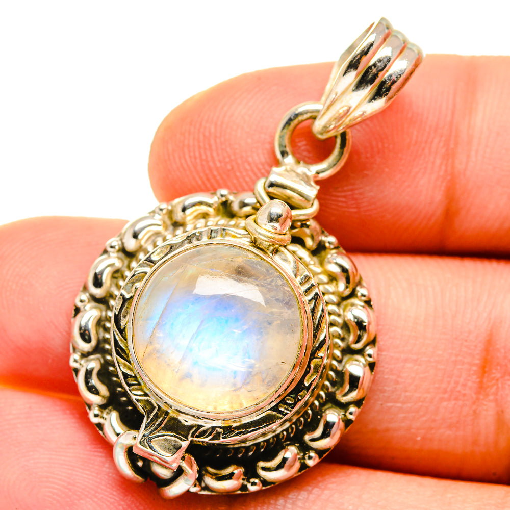 Rainbow Moonstone Pendants handcrafted by Anasilvercos - PD14842